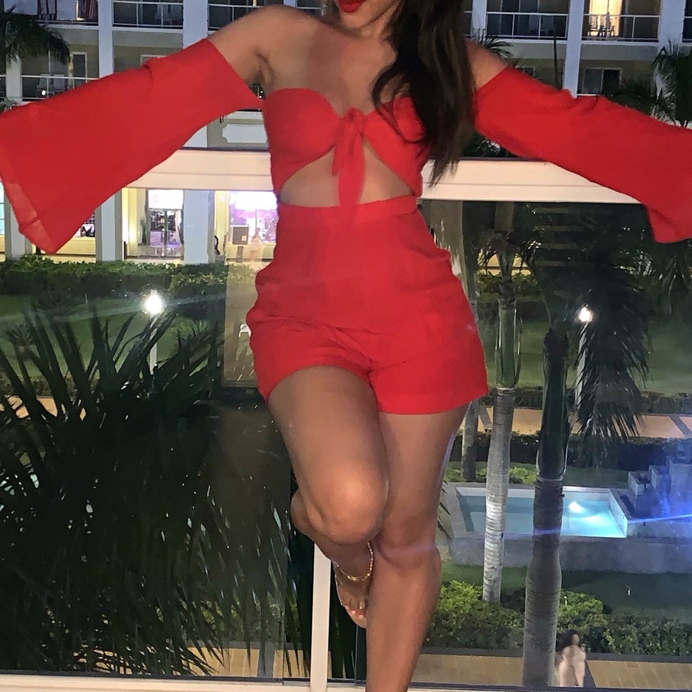 Red Meshki Romper - Small